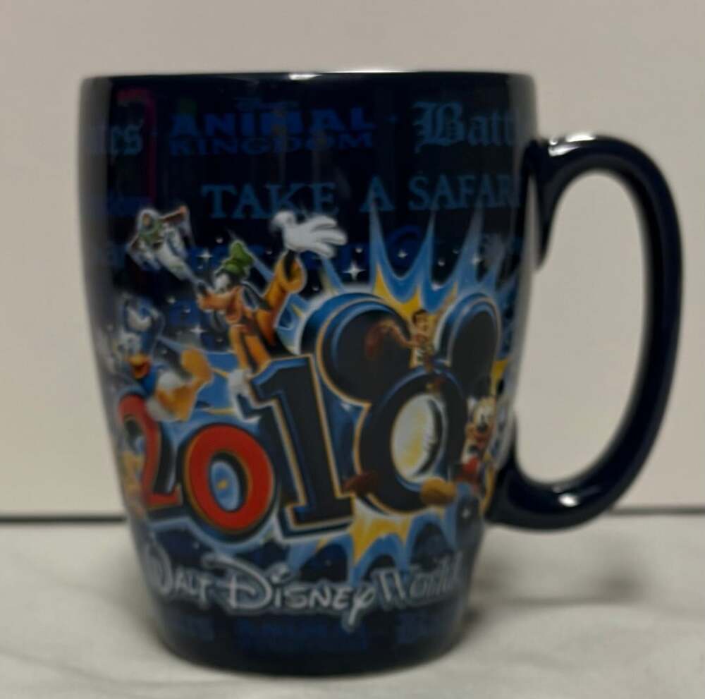 Walt Disney World 2010 Mickey Mouse & Friends Parks Coffee Mug Dark Blue Ceramic